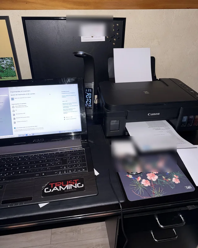 Installation et configuration d'une imprimante Canon Pixma G3000 à domicile